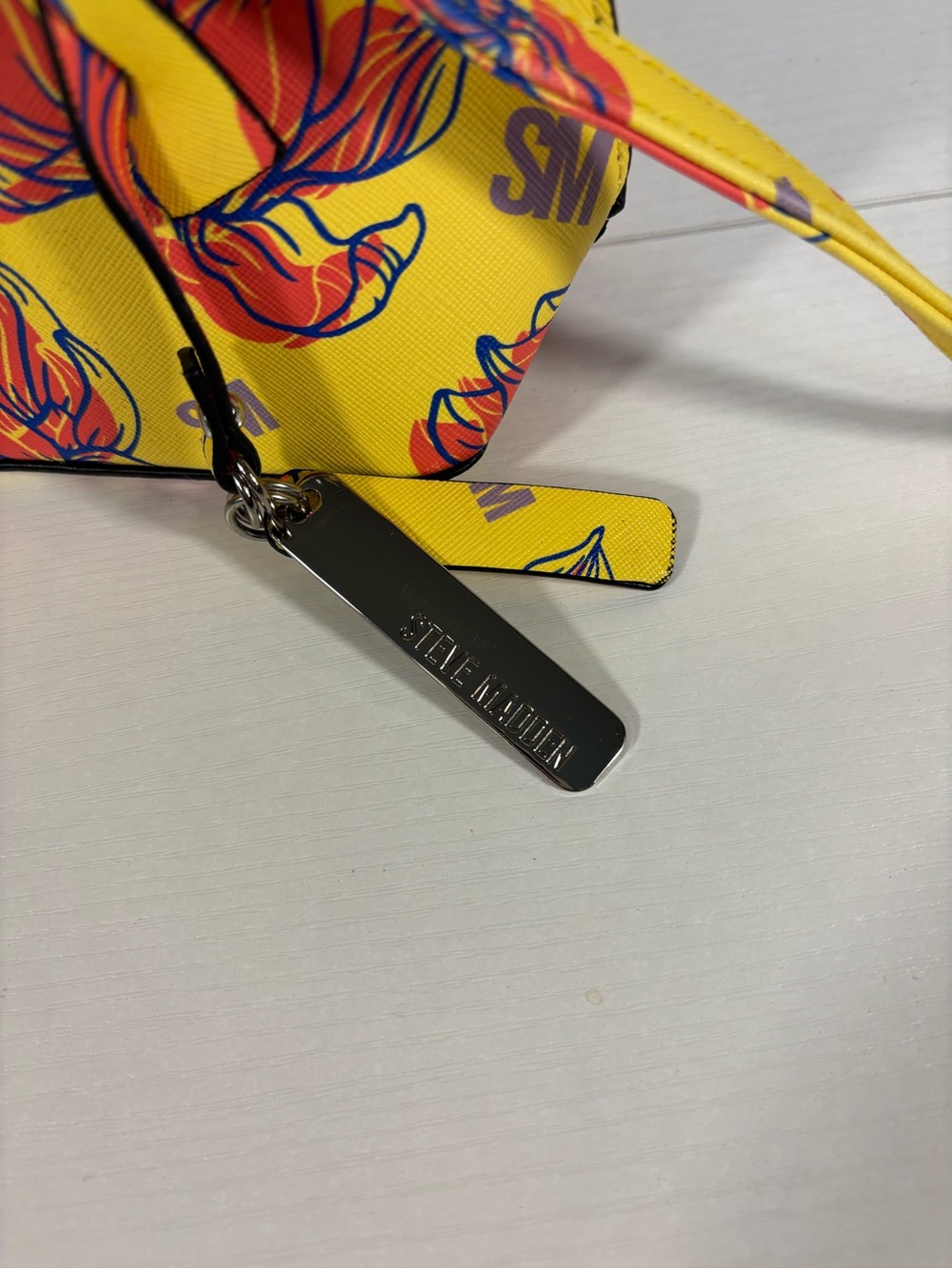 Steve Madden Yellow Floral Statement Mini Satchel Crossbody Bag - Picture 3 of 9